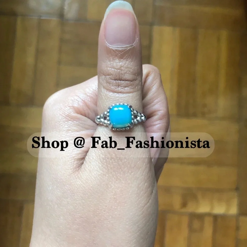 Pandora Sterling Silver blue stone ring